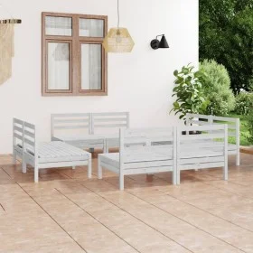 8-piece solid white pine wood garden furniture set by vidaXL, Garden sets - Ref: Foro24-3082413, Price: 393,55 €, Discount: %