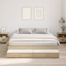 Comprar Base de cama de roble de Sonoma 200x200 cm