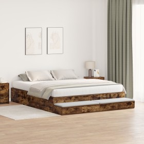 Cama Roble Ahumado 200x200 cm