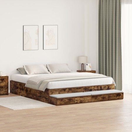 Cama Roble Ahumado 200x200 cm | Foro24.es | Tu tienda online para hogar, jardín y más Foro24.es