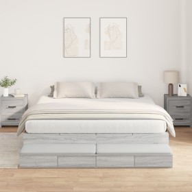 Estructura de Cama Gris Sonoma 200x200 cm
