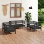 Garden furniture set 6 pieces solid black pine wood by vidaXL, Garden sets - Ref: Foro24-3082586, Price: 347,89 €, Discount: %