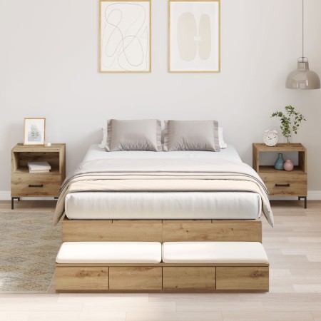 Marco de Cama de Almacenamiento Roble Artesanal 120x200 cm by , Beds and slatted bases - Ref: Foro24-3335636, Price: 423,02 €...