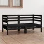 2-seater garden sofa in solid black pine wood by vidaXL, Outdoor sofas - Ref: Foro24-3082391, Price: 125,82 €, Discount: %