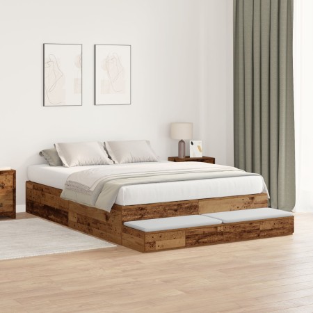 Cama de Almacenamiento Madera Antigua 140x200 cm by , Beds and slatted bases - Ref: Foro24-3335643, Price: 439,99 €, Discount: %