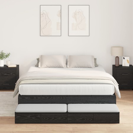 Estructura de Cama de Almacenamiento Roble Negro 150x200 cm | Foro24.es | Tu tienda online para hogar, jardín y más Foro24.es