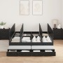 Estructura de Cama de Almacenamiento Roble Negro 150x200 cm | Foro24.es | Tu tienda online para hogar, jardín y más Foro24.es