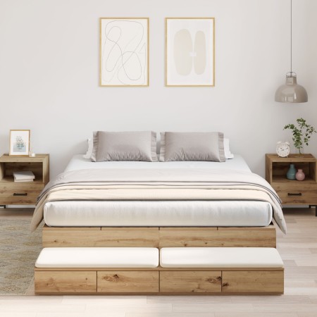 Estructura de Cama de Almacenamiento Roble Artesanal 150x200 cm | Foro24.es | Tu tienda online para hogar, jardín y más Foro24.es
