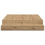 Estructura de Cama de Almacenamiento Roble Artesanal 150x200 cm | Foro24.es | Tu tienda online para hogar, jardín y más Foro24.es