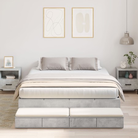 Estructura de Cama con Almacenamiento Gris Concreto 160x200 cm | Foro24.es | Tu tienda online para hogar, jardín y más Foro24.es