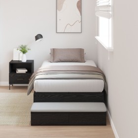 Cama con Almacenamiento Marco Negro de Roble 90x190 cm by , Beds and slatted bases - Ref: Foro24-3335670, Price: 246,24 €, Di...