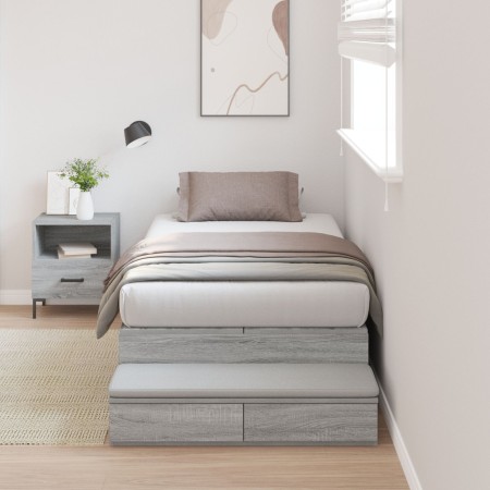 Estructura de cama de almacenamiento Gris Sonoma 90x190 cm | Foro24.es | Tu tienda online para hogar, jardín y más Foro24.es