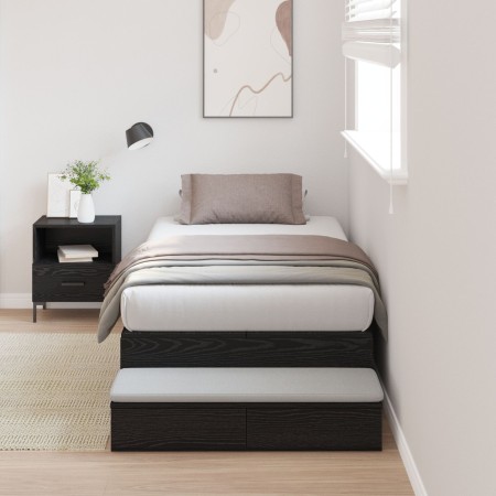 estructura de cama de almacenamiento en roble negro 75x190 cm by , Beds and slatted bases - Ref: Foro24-3335678, Price: 215,6...