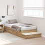 Estructura de Cama de Almacenamiento en Roble Artesanal 75x190 cm by , Beds and slatted bases - Ref: Foro24-3335684, Price: 2...