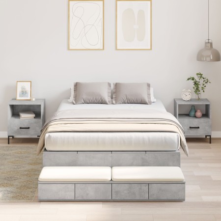 Estructura de cama de almacenamiento Gris concreto 120x190 cm by , Beds and slatted bases - Ref: Foro24-3335688, Price: 412,3...