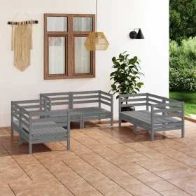 Garden furniture set 6 pieces solid gray pine wood by vidaXL, Garden sets - Ref: Foro24-3082584, Price: 356,96 €, Discount: %