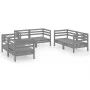 Gartenmöbel-Set 6-teilig aus massivem grauem Kiefernholz von vidaXL, Gartensets - Ref: Foro24-3082584, Preis: 356,96 €, Rabat...
