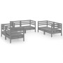 Gartenmöbel-Set 6-teilig aus massivem grauem Kiefernholz von vidaXL, Gartensets - Ref: Foro24-3082584, Preis: 361,69 €, Rabat...