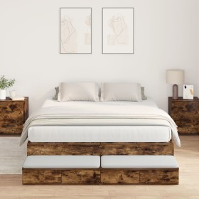 Estructura de Cama de Almacenamiento Roble