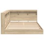 Cama con Estantería Roble Sonoma 140x200 cm Madera Compuesta by , Beds and slatted bases - Ref: Foro24-3335730, Price: 245,81...