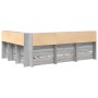 Cama con Estantería Gris Sonoma 150x200 cm Madera Elaborada by , Beds and slatted bases - Ref: Foro24-3335738, Price: 233,93 ...