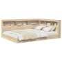 Cama con estantería Roble Sonoma 160x200 cm Madera de calidad by , Beds and slatted bases - Ref: Foro24-3335740, Price: 267,9...