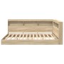 Cama con estantería Roble Sonoma 160x200 cm Madera de calidad by , Beds and slatted bases - Ref: Foro24-3335740, Price: 267,9...