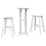 Conjunto de Bar de Jardín 3 Piezas Blanco HDPE, Mesa de Bar Blanca 55x55x107 cm HDPE, Taburetes de Bar 2 pcs Blancos HDPE by ...