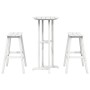 Conjunto de Bar de Jardín 3 Piezas Blanco HDPE, Mesa de Bar Blanca 55x55x107 cm HDPE, Taburetes de Bar 2 pcs Blancos HDPE by ...