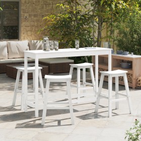 Taburetes de Bar 6 pcs Blanco HDPE, Taburetes de