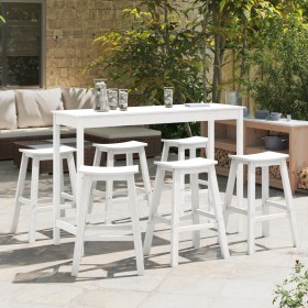 Taburetes de Bar 9 pcs Blanco HDPE, Taburetes de