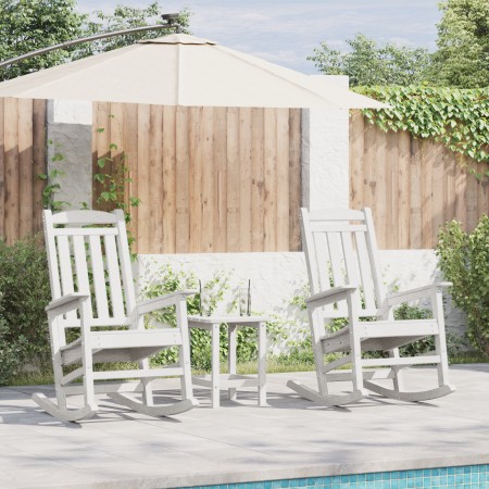 Sillas Mecedoras 2 pcs Blancas 70x92x107.5 cm HDPE, Silla Mecedora Blanca 70x92x108 cm HDPE von , Gartenstühle - Ref: Foro24-...