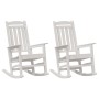 Sillas Mecedoras 2 pcs Blancas 70x92x107.5 cm HDPE, Silla Mecedora Blanca 70x92x108 cm HDPE von , Gartenstühle - Ref: Foro24-...