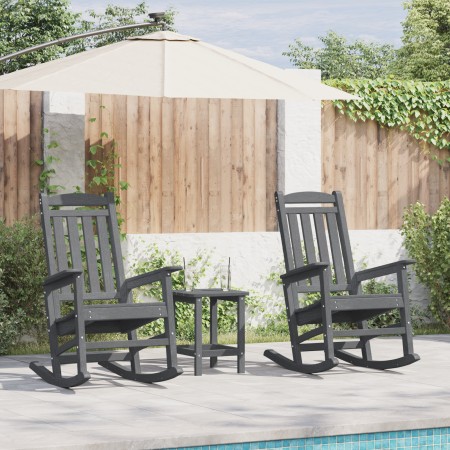 Mecedoras para Jardín 2 pcs Gris Claro 70x92x107.5 cm HDPE, Mecedora para Jardín Gris Claro 70x92x108 cm HDPE von , Gartenstü...