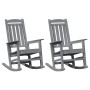 Mecedoras para Jardín 2 pcs Gris Claro 70x92x107.5 cm HDPE, Mecedora para Jardín Gris Claro 70x92x108 cm HDPE von , Gartenstü...