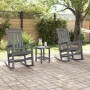 Mecedoras para Jardín 2 pcs Gris Claro 70x92x107.5 cm HDPE, Mecedora para Jardín Gris Claro 70x92x108 cm HDPE von , Gartenstü...