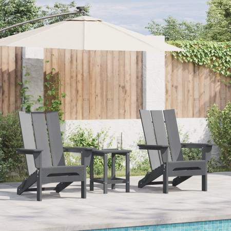 Sillas Adirondack Plegables 2 pcs Gris Claro 74.5x80.5x90 cm HDPE, Silla Adirondack Plegable Gris Claro 74.5x80.5x90 cm HDPE ...