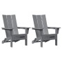 Sillas Adirondack Plegables 2 pcs Gris Claro 74.5x80.5x90 cm HDPE, Silla Adirondack Plegable Gris Claro 74.5x80.5x90 cm HDPE ...
