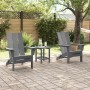 Sillas Adirondack Plegables 2 pcs Gris Claro 74.5x80.5x90 cm HDPE, Silla Adirondack Plegable Gris Claro 74.5x80.5x90 cm HDPE ...