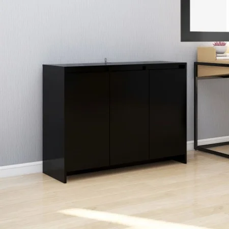 Schwarzes Sperrholz-Sideboard 102x33x75 cm von vidaXL, Sideboards - Ref: Foro24-809774, Preis: 86,68 €, Rabatt: %