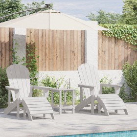 Sillas Adirondack con Reposapiés 2 pcs Blanco