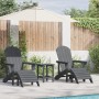 Sillas Adirondack de con Reposapiés 2 pcs Gris Claro HDPE, Silla Adirondack de con Reposapiés Gris Claro HDPE by , Garden cha...