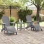 Sillas Adirondack de con Reposapiés 2 pcs Gris Claro HDPE, Silla Adirondack de con Reposapiés Gris Claro HDPE by , Garden cha...