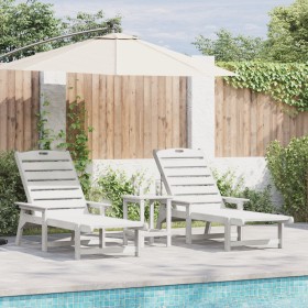 Tumbonas 2 pcs Blancas 162x53x98.5 cm HDPE, Tumbona Blanca 53x162x98.5 cm HDPE by , Garden chairs - Ref: Foro24-3335850, Pric...