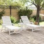 Tumbonas 2 pcs Blancas 162x53x98.5 cm HDPE, Tumbona Blanca 53x162x98.5 cm HDPE by , Garden chairs - Ref: Foro24-3335850, Pric...