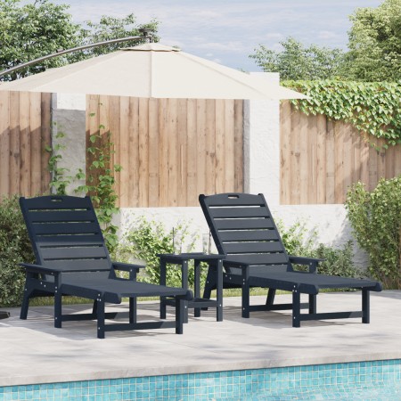 Tumbonas  2 pcs Azul Marino 162x53x98.5 cm HDPE, Tumbona  Azul Marino 53x162x98.5 cm HDPE | Foro24.es | Tu tienda online para hogar, jardín y más Foro24.es