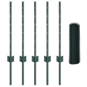 Postes de Valla 11 pcs U-Channel Verde 100 cm