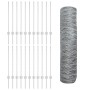 Postes de cerca 11 pcs U-Channel 80 cm de acero galvanizado,  Cerca hexagonal 0.8x50 m de acero galvanizado | Foro24.es | Tu tienda online para hogar, jardín y más Foro24.es