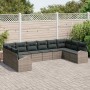 Conjunto de sofá de jardín 10 pcs Gris Poliratán