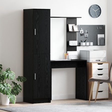 Escritorio con almacenamiento roble negro madera elaborada by , Sideboards - Ref: Foro24-3337282, Price: 157,32 €, Discount: %